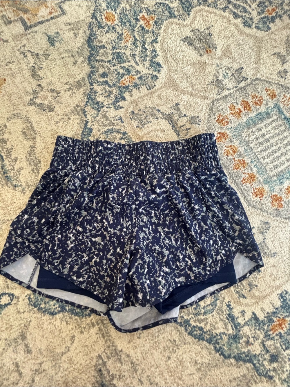 Avia Navy White Printed Athletic Shorts